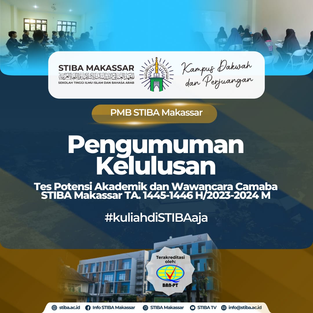 STIBA Makassar Umumkan Nama-Nama Calon Mahasiswa Baru Lulus Ujian Gelombang I, Cek Nama Kamu di Sini!